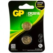 Батарейки КОМПЛЕКТ 2 шт., GP Lithium, CR2016, литиевые, блистер, CR2016-2CRU2