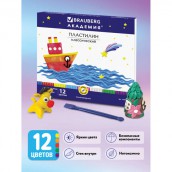 Пластилин классический BRAUBERG "АКАДЕМИЯ", 12 цветов, 240 г, со стеком, картонная упаковка, 103256