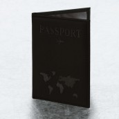 Обложка для паспорта "Passport map", экокожа soft-touch, черная, STAFF, 238760