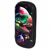 Пенал ЮНЛАНДИЯ, 1 отделение, 1 откидная планка, карман, EVA покрытие soft-touch, 22х10х5 см, "Galaxy Dino", 273188
