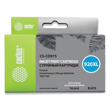 Картридж струйный CACTUS (CS-CD975) для HP Officejet 6000/6500/7000, черный