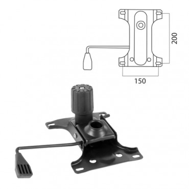 Механизм качания для кресла, "Top-Gun", межцентровое расстояние крепежа 150х200 мм