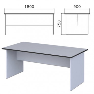 Стол для переговоров "Монолит", 1800х900х750 мм, цвет серый, СМ18.11