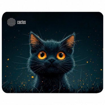 Коврик для мыши CACTUS "Black Cat", 250x200x3 мм, CS-MP-D09S